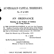 Child Welfare Ordinance 1957