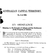 Infants' Custody and Settlement Ordinance 1956