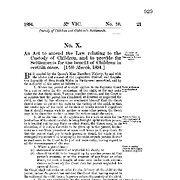 Custody of Children and Children's Settlements Act 1894