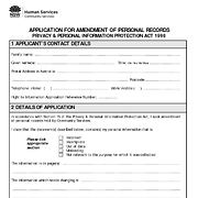 Application for Amendment of Personal Records