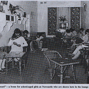 "King Edward" - a home for school-aged girls at Newcastle who are shown here in the lounge of the home