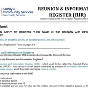 Reunion and Information Register