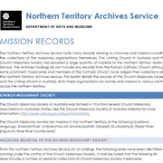Northern Territory Archives Service: Department of Arts and Museums: Mission Records