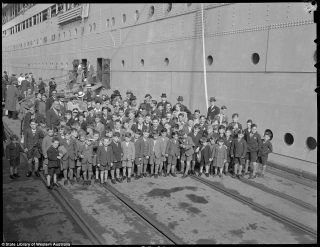 The first group of post-war child migrants from Asturias arrive in Fremantle 1947.
