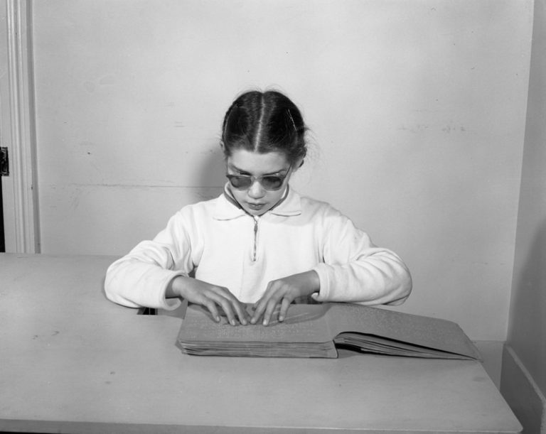 Blind & Deaf Institute, student at work, 1951 to 1973 | Find and Connect